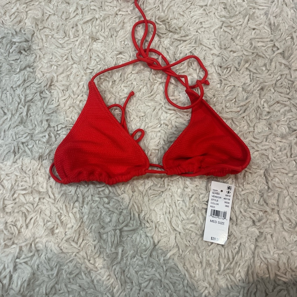 Red Triangle Bikini Top